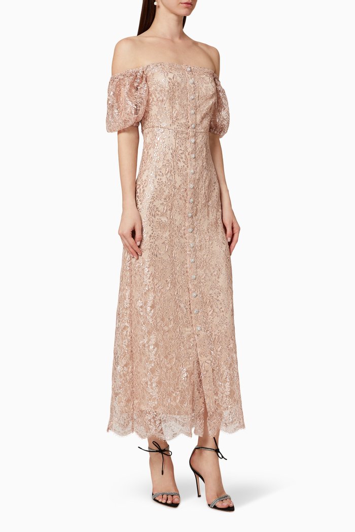 

Embroidered Lace Dress, Pink