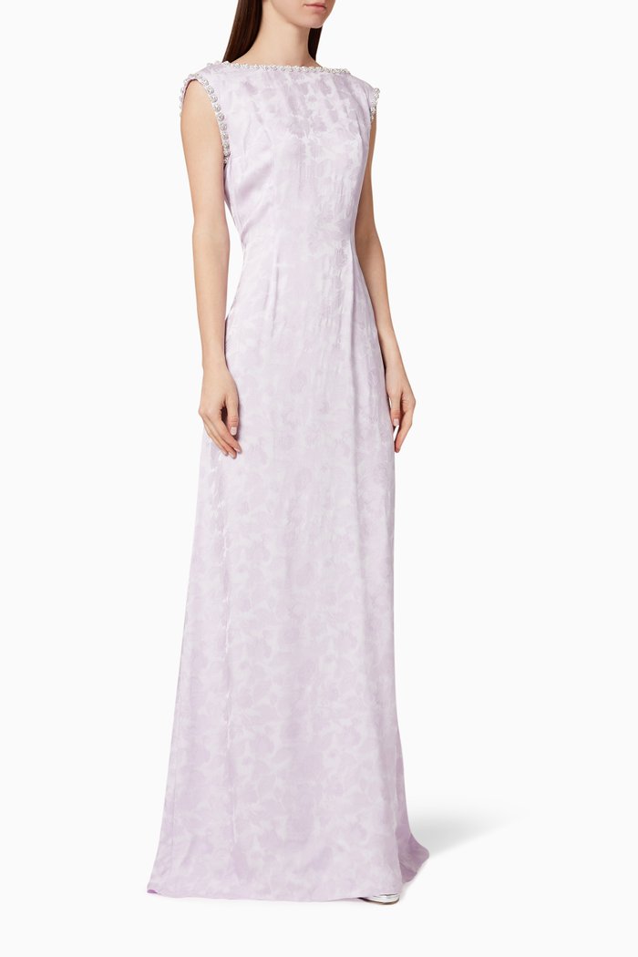 

Crystal Embellished Gown, Purple