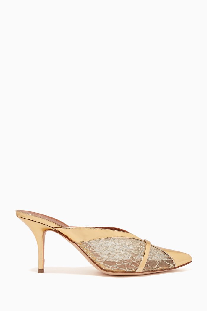 

Bobbi 70 Mules in Glitter Mesh, Gold