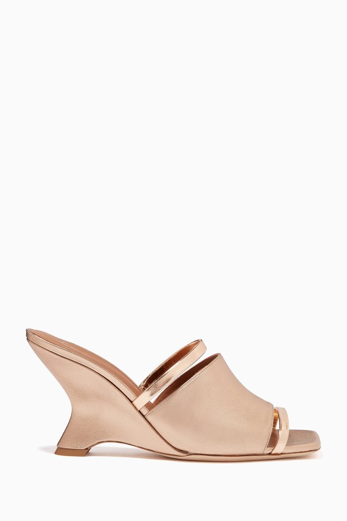 

Demi 80 Mules in Metallic Nappa, Gold