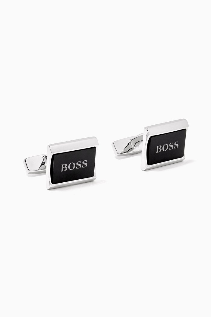 

Igor Logo Cufflinks in Brass, Black