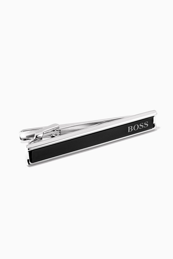 

Gregor Tie Clip in Brass, Black