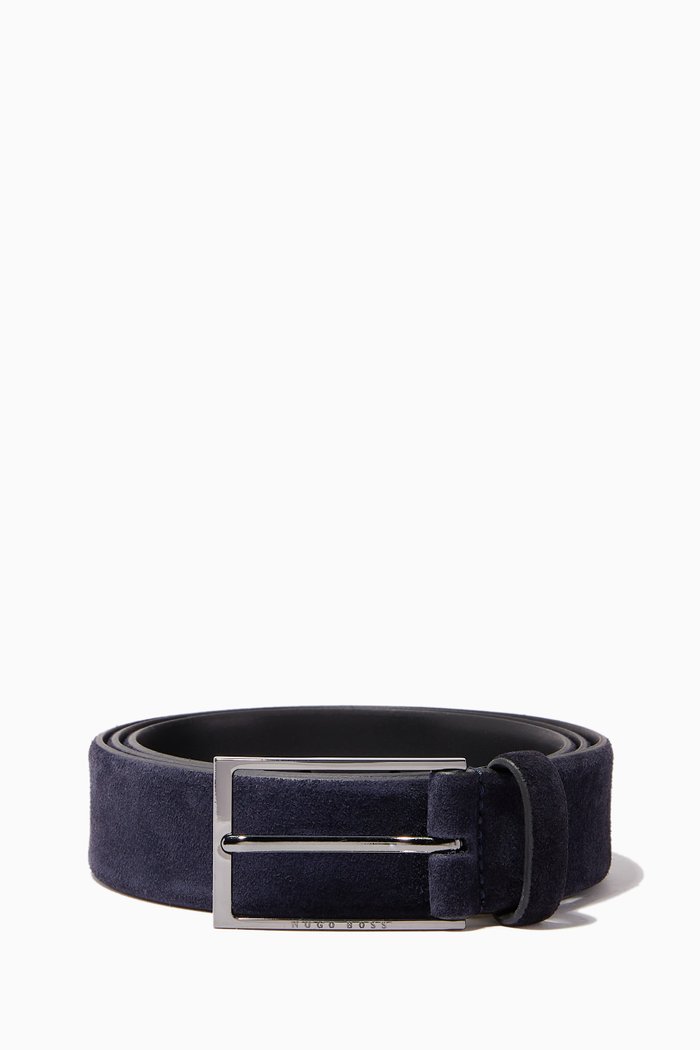 Calindo Belt in Suede Leather, Blue