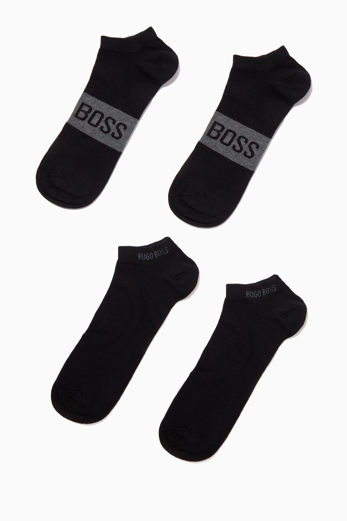 

Logo Ankle Socks, Set of Two, Black