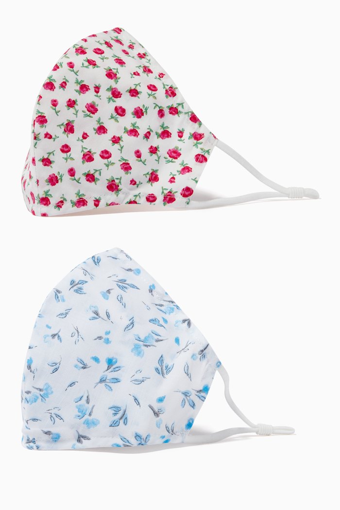 

Ditsy Cotton Face Mask, Set of 2, White