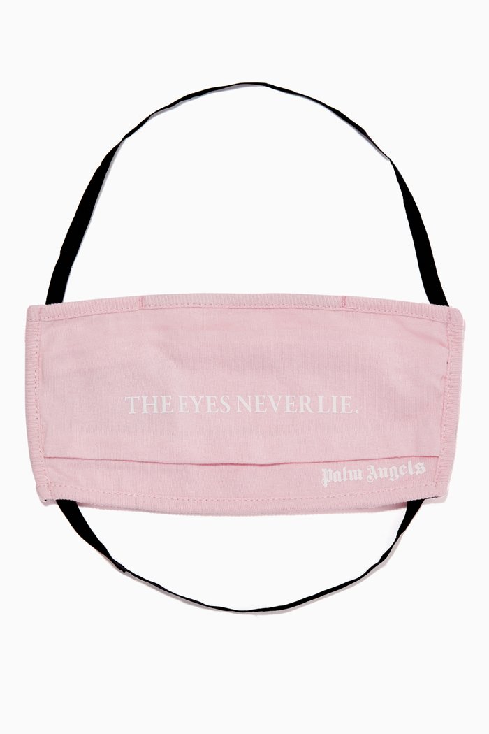

"The Eyes Never Lie" Face Mask in Cotton, Pink