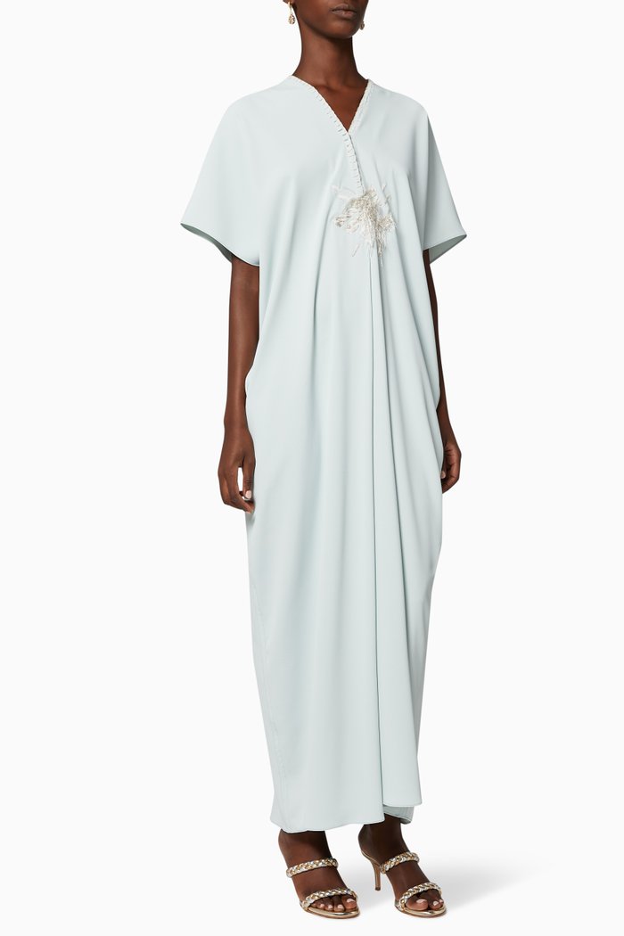 Dragon Fly Embroidered Kaftan, Green