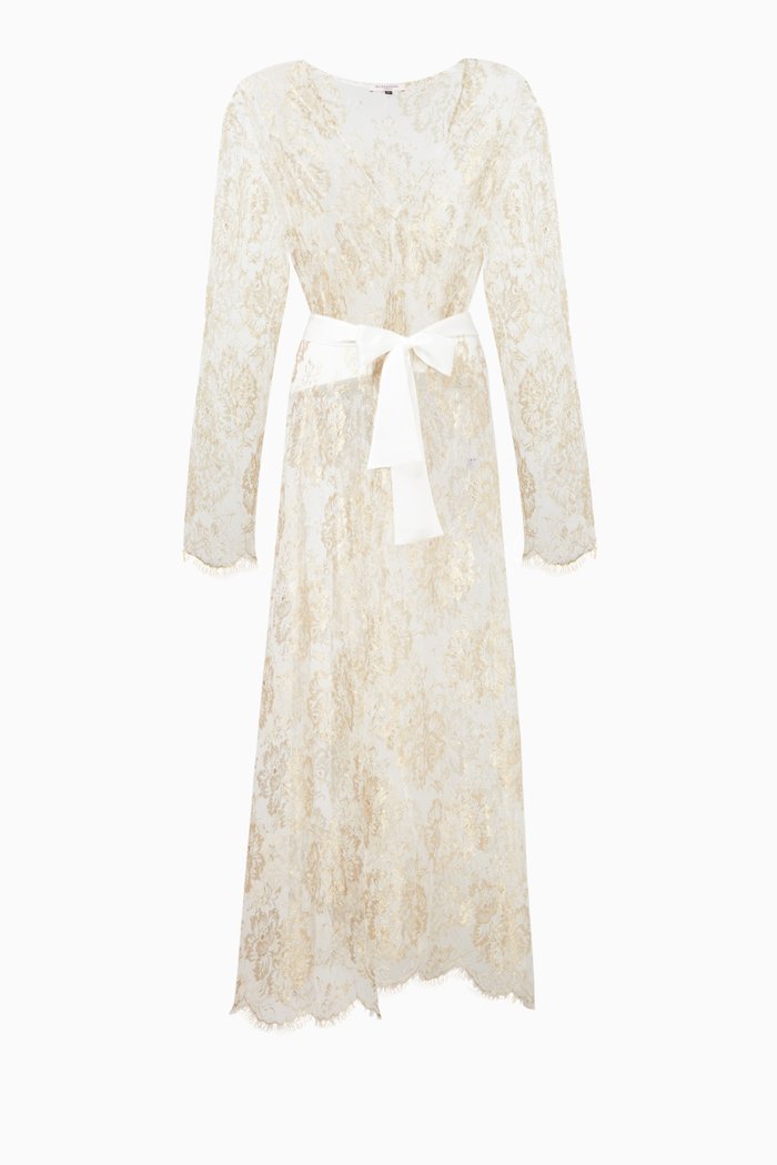 

Reverie Sheer Lace Robe, White