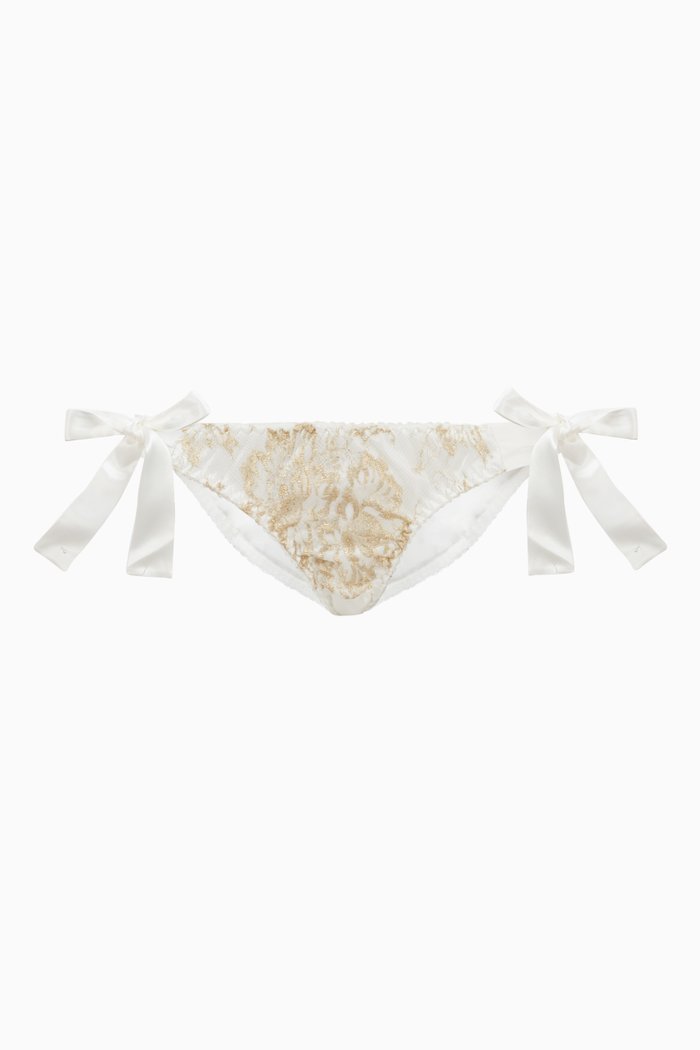 

Reverie Tie Side Lace Briefs, White