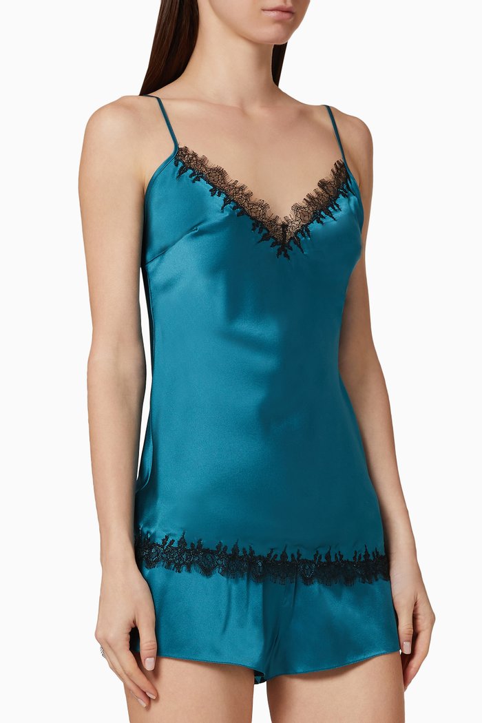 

Midnight Cognac Silk Camisole, Blue