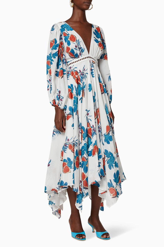

Mykonos Floral Printed Dress﻿, White