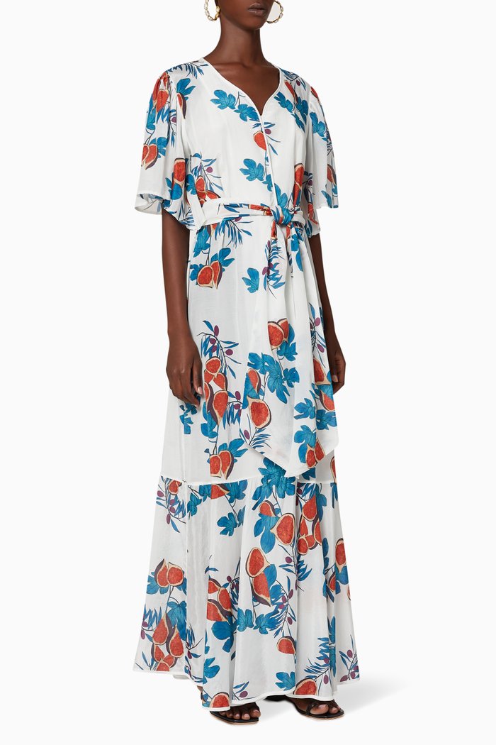 

Pandora Floral Printed Kimono, White
