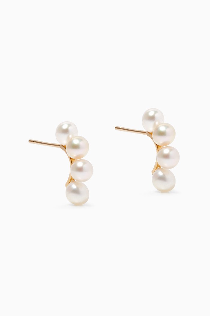 

Lucky Pearl Half Huggies in 14kt Yellow Gold