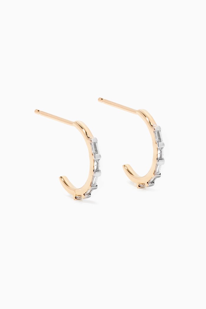 

Diamond Baguettes for Eternity Huggie Earrings in 14kt Yellow Gold