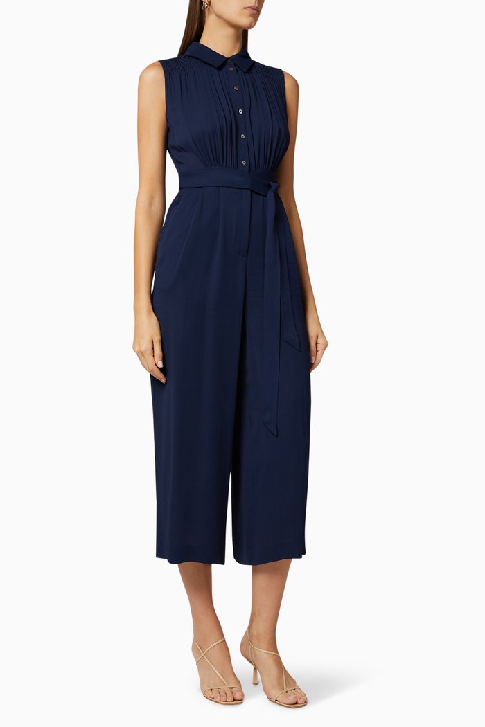 

Zora Smocked Detail Jumpsuit, Blue