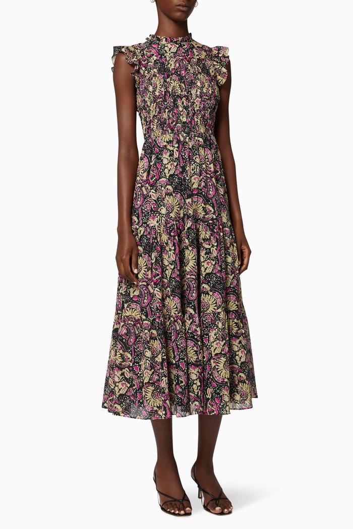 

Batik Print Smocking Dress, Multicolour