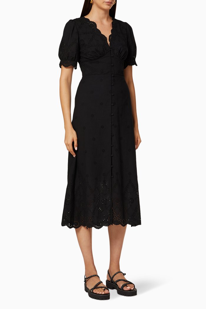 Carolyn Broderie Dress, Black