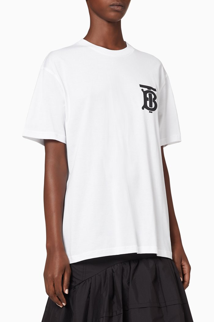 

Monogram Motif Cotton Oversized T-Shirt, White