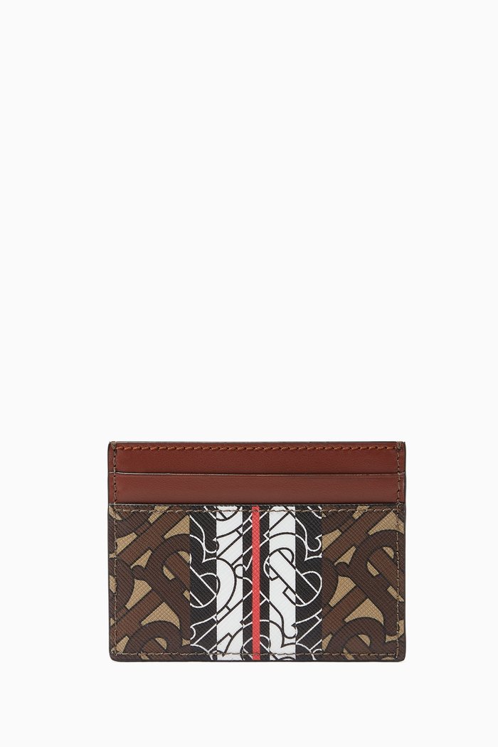

Card Case in Monogram Stripe E-Canvas, Brown