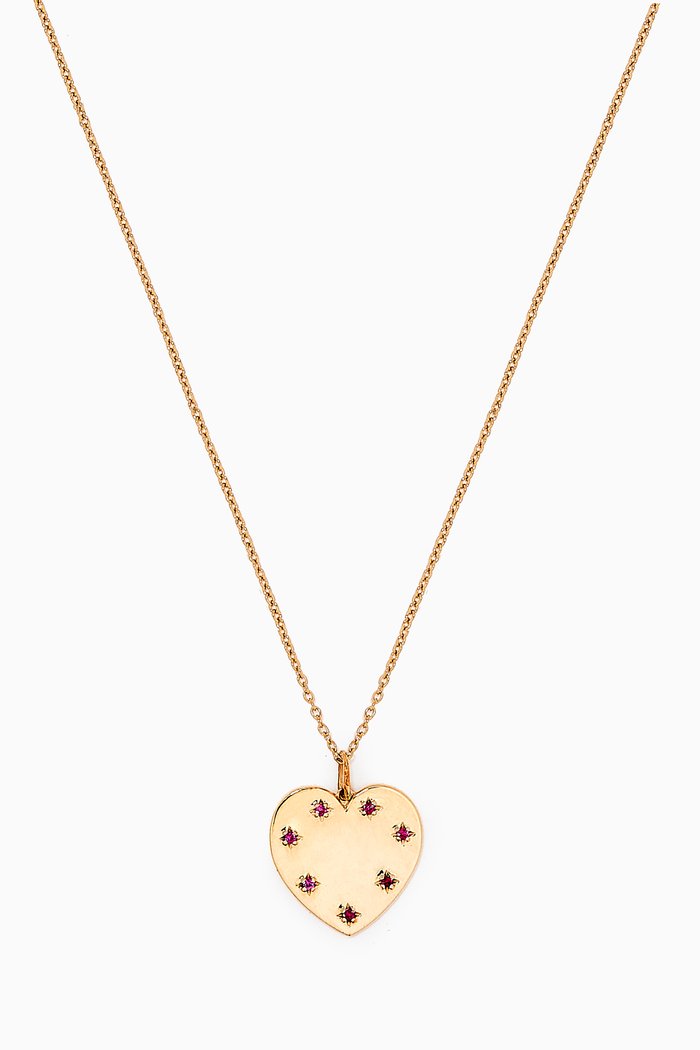 Ruby Heart Pendant in 9kt Yellow Gold