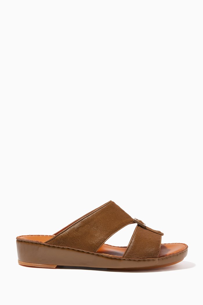

Quadratura Sandals in Pony Leather, Brown