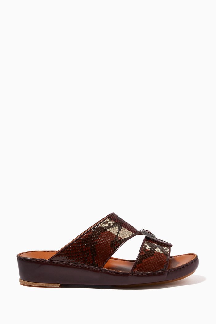 

Quadratura Sandals in Python Leather, Brown