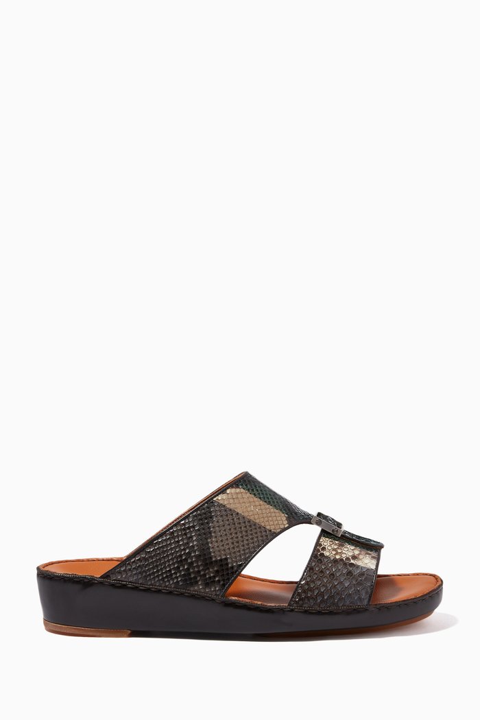 

Quadratura Sandals in Python Leather, Grey