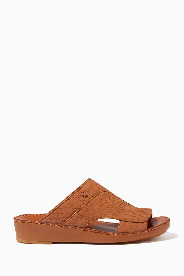 

Najdy Fermer Sandals in Python Leather, Brown