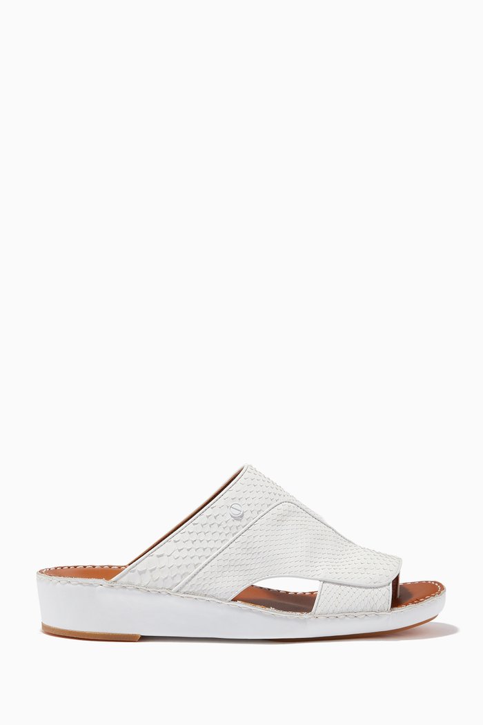 

Najdy Fermer Sandals in Python Leather, White