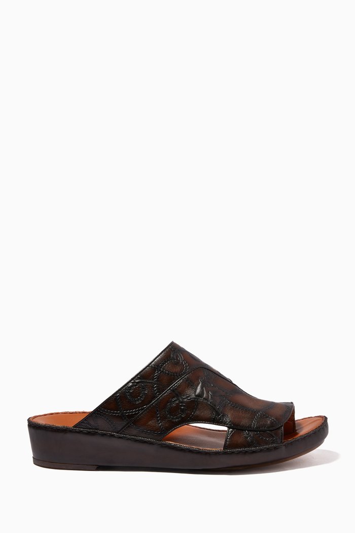 

Najdy Fermer Sandals in Equestra-Embossed Softcalf, Brown