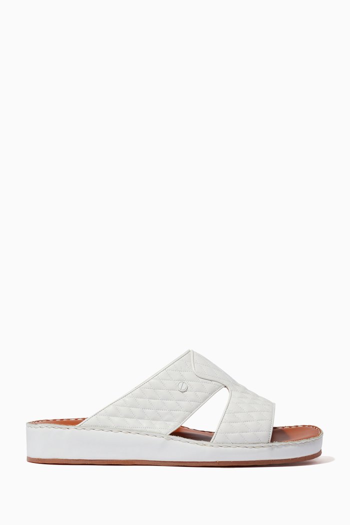 

Inclinato Peninsula Sandals in Matelassé Lambskin Leather, White