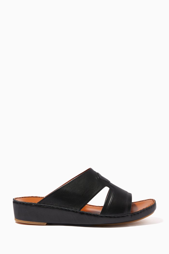 

Peninsula Sandals in Softcalf Leather, Black