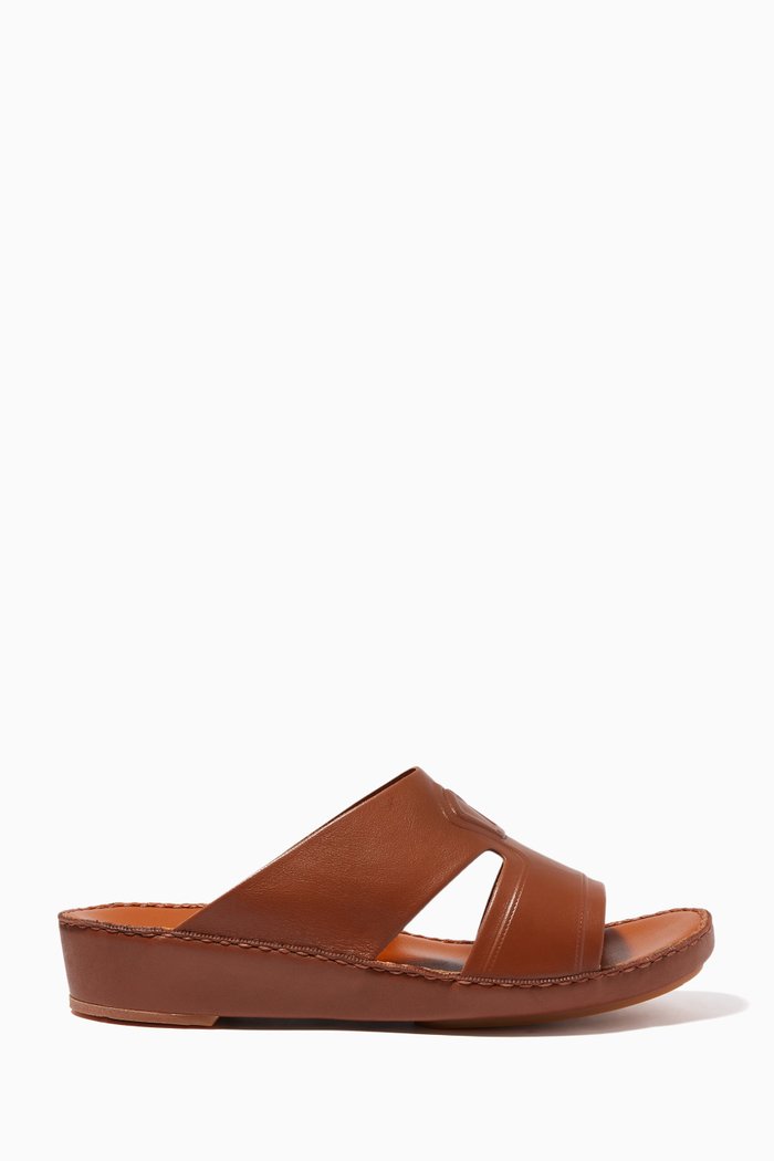 

Peninsula Sandals in Softcalf Leather, Brown