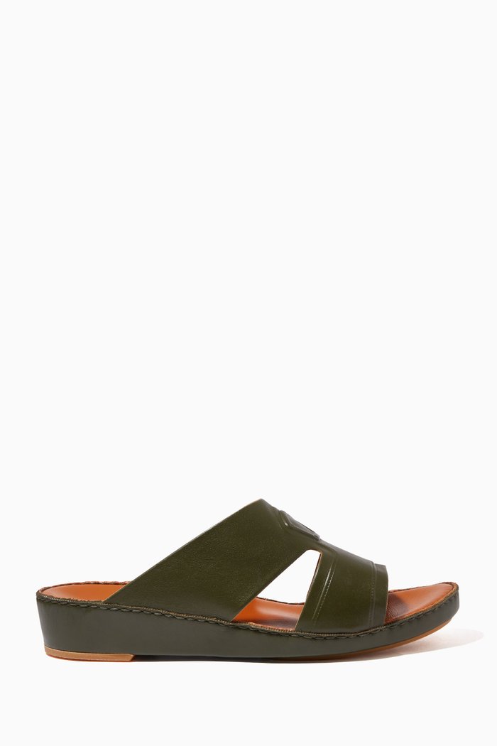 

Peninsula Sandals in Softcalf Leather, Green