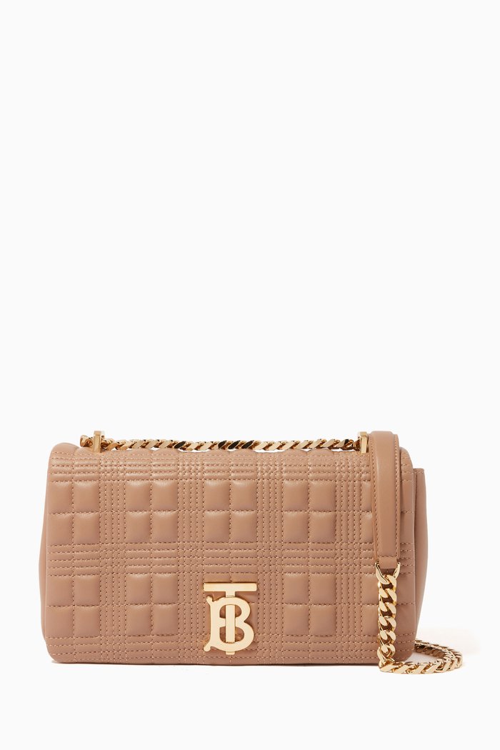 

Small Lola Bag in Quilted Lambskin, Neutral