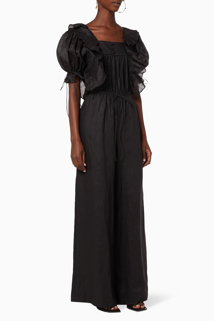 

Samsara Linen Jumpsuit, Black