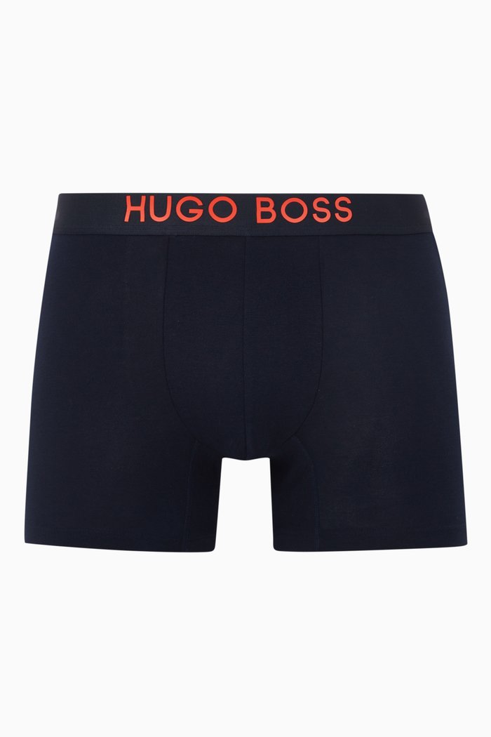 

Contrast Stretch-Cotton Boxers, Blue