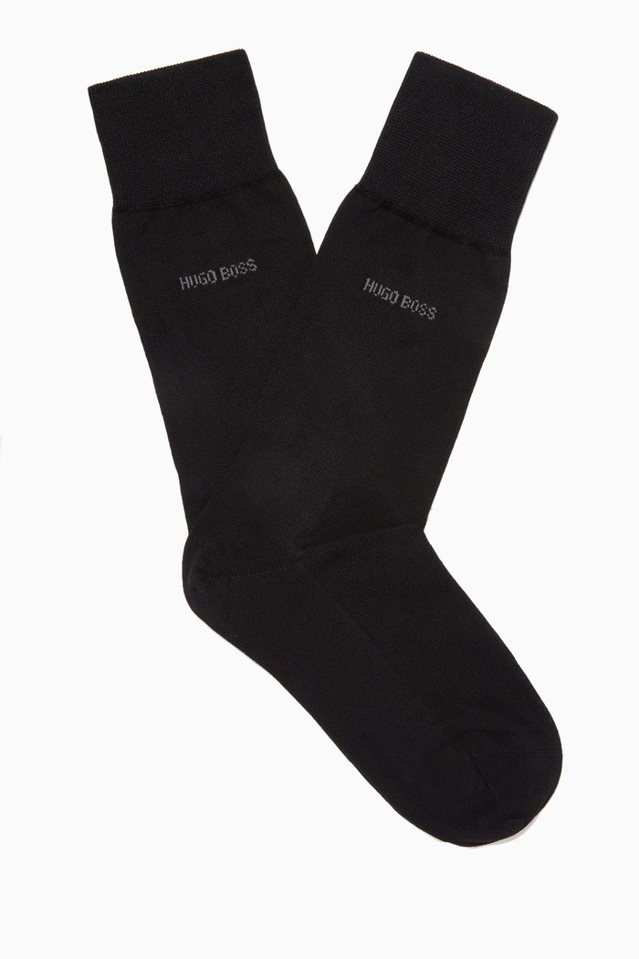 

George RS Socks in Mercerised Egyptian Cotton, Black