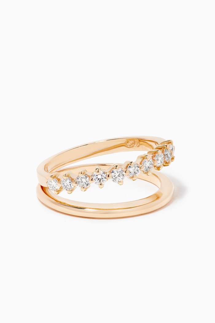 

Double Band Buttercup Diamond Ring in 14kt Yellow Gold