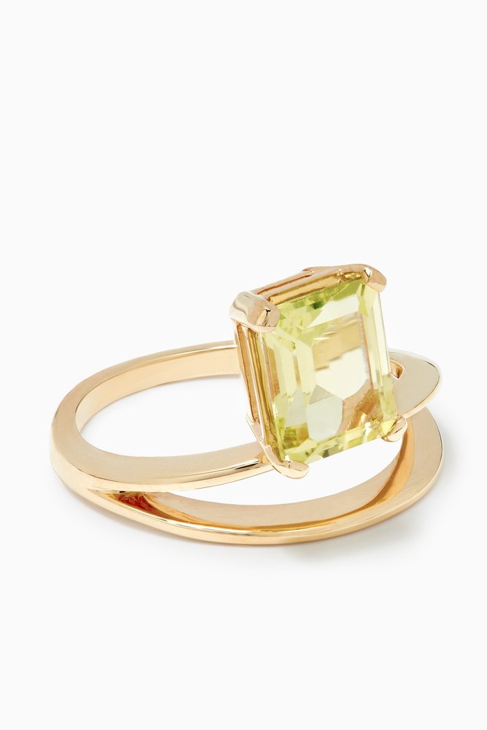 

Double Band Citrine Ring in 9kt Yellow Gold