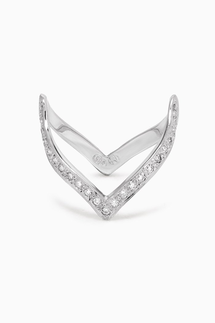 

En Pointe Diamond Ring in 14kt White Gold, Silver