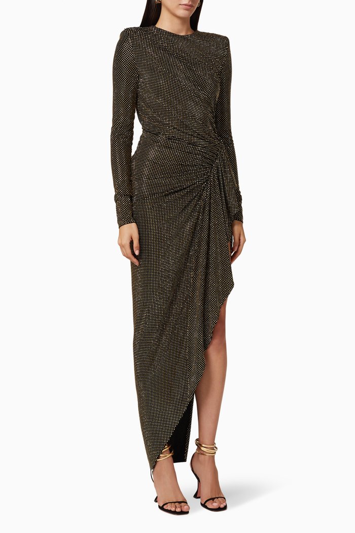 

Studded Jersey Long Dress, Black