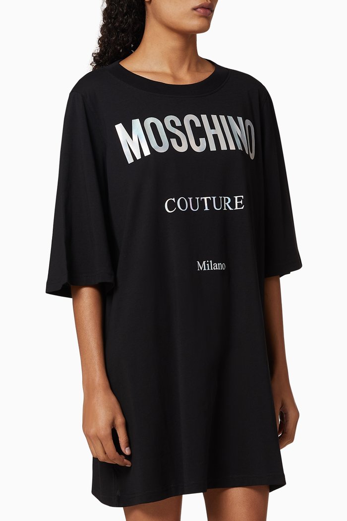 

Holographic Logo Jersey Dress, Black