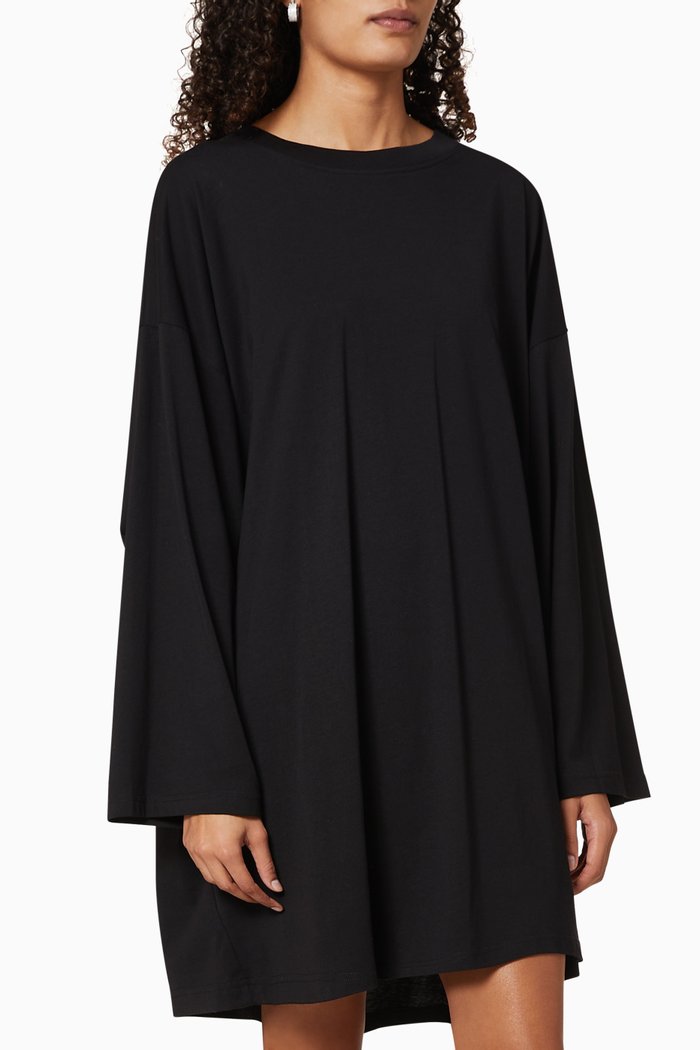 

Logo Oversized Cotton Dress, Black
