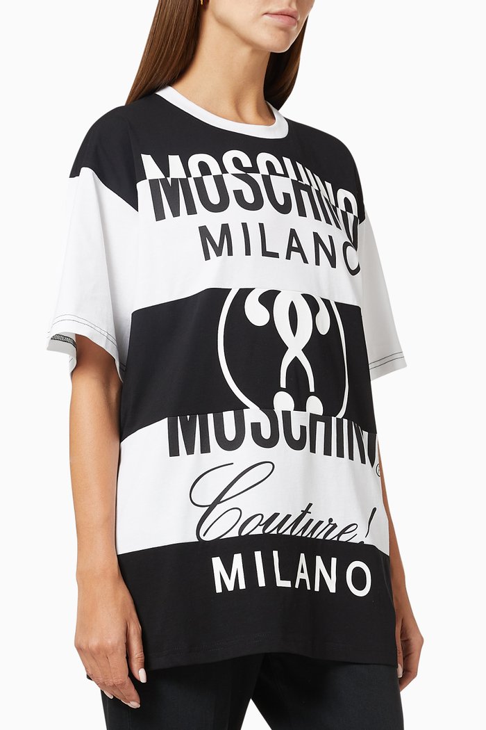 

Oversized Macro Biker Cotton T-Shirt, Black
