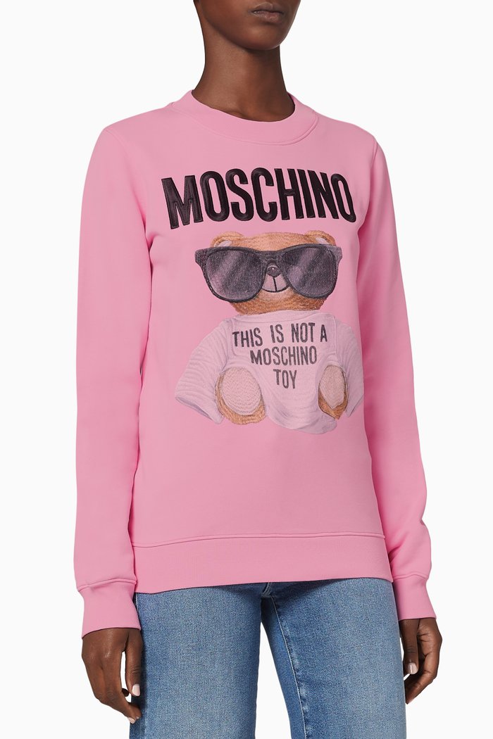 

Teddy Bear Cotton Sweatshirt, Pink