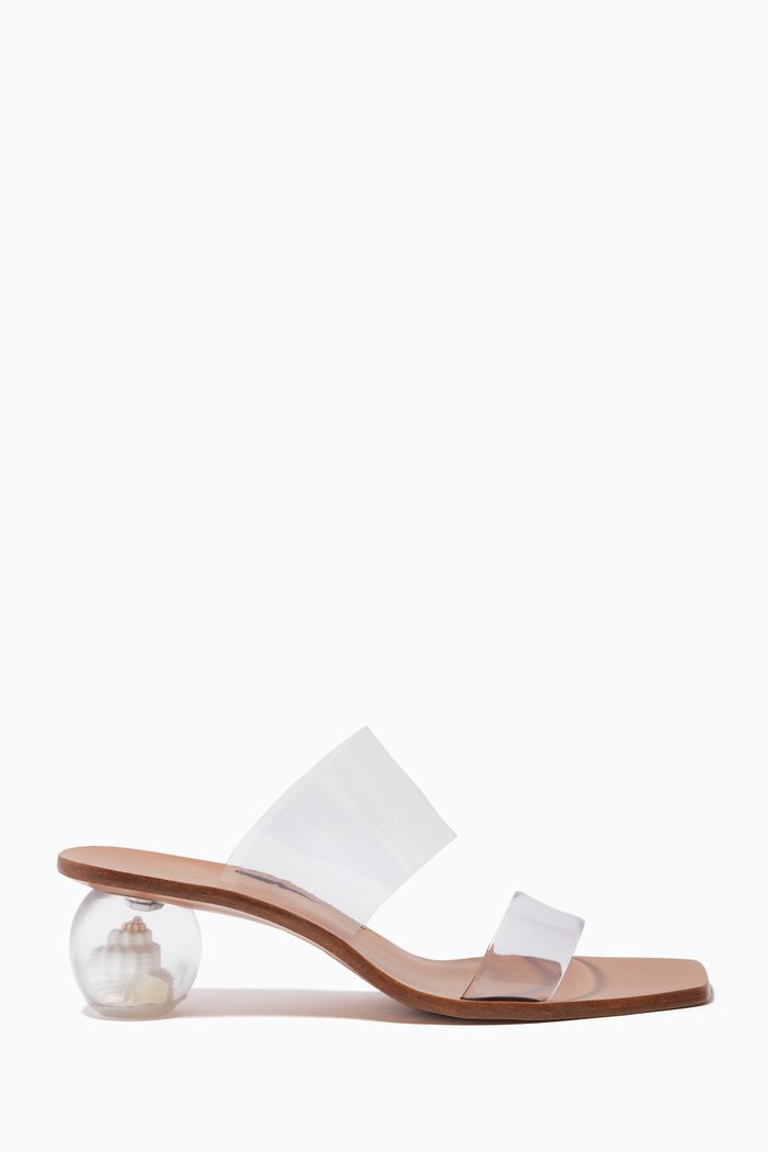 Jila Shell Sandal in Clear Vinyl, Multicolour