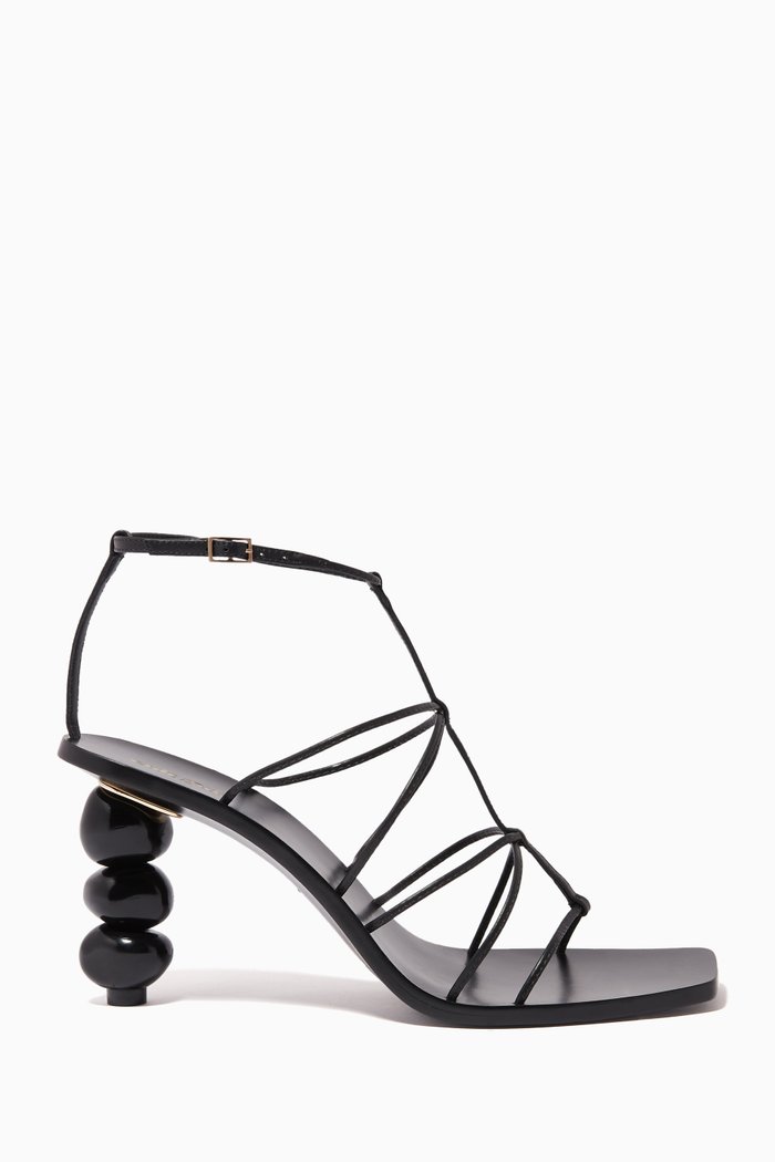 

Pietra Sandals in Leather, Black