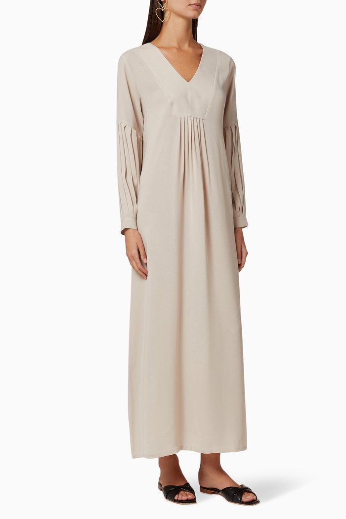 

Twofold Collection Pleated Kaftan, Neutral