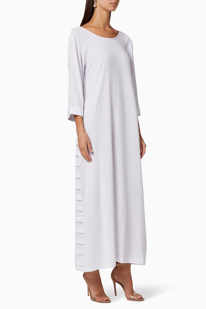 Twofold Collection Pleated Kaftan, White